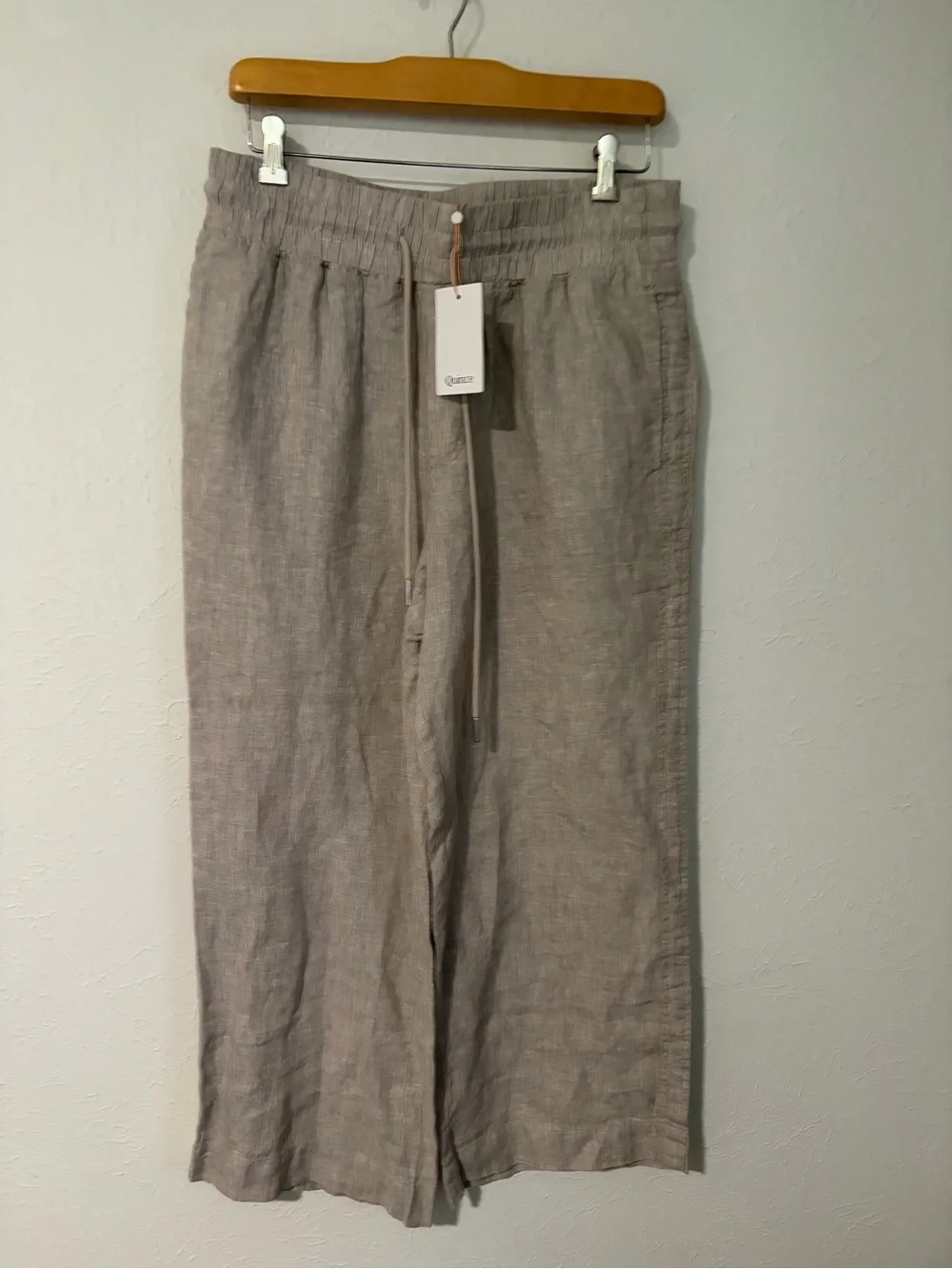NWT Quince 100% European Linen Wide Leg Pants Size L